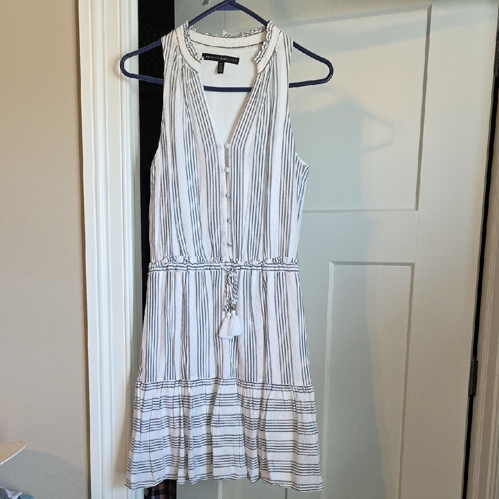 White House Black Market Black and White Striped Dress